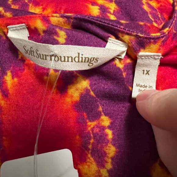 Soft Surroundings Kaveri Dress Abstract Sleeveless Purple V-Neck NWT Size 1X - Picture 8 of 8